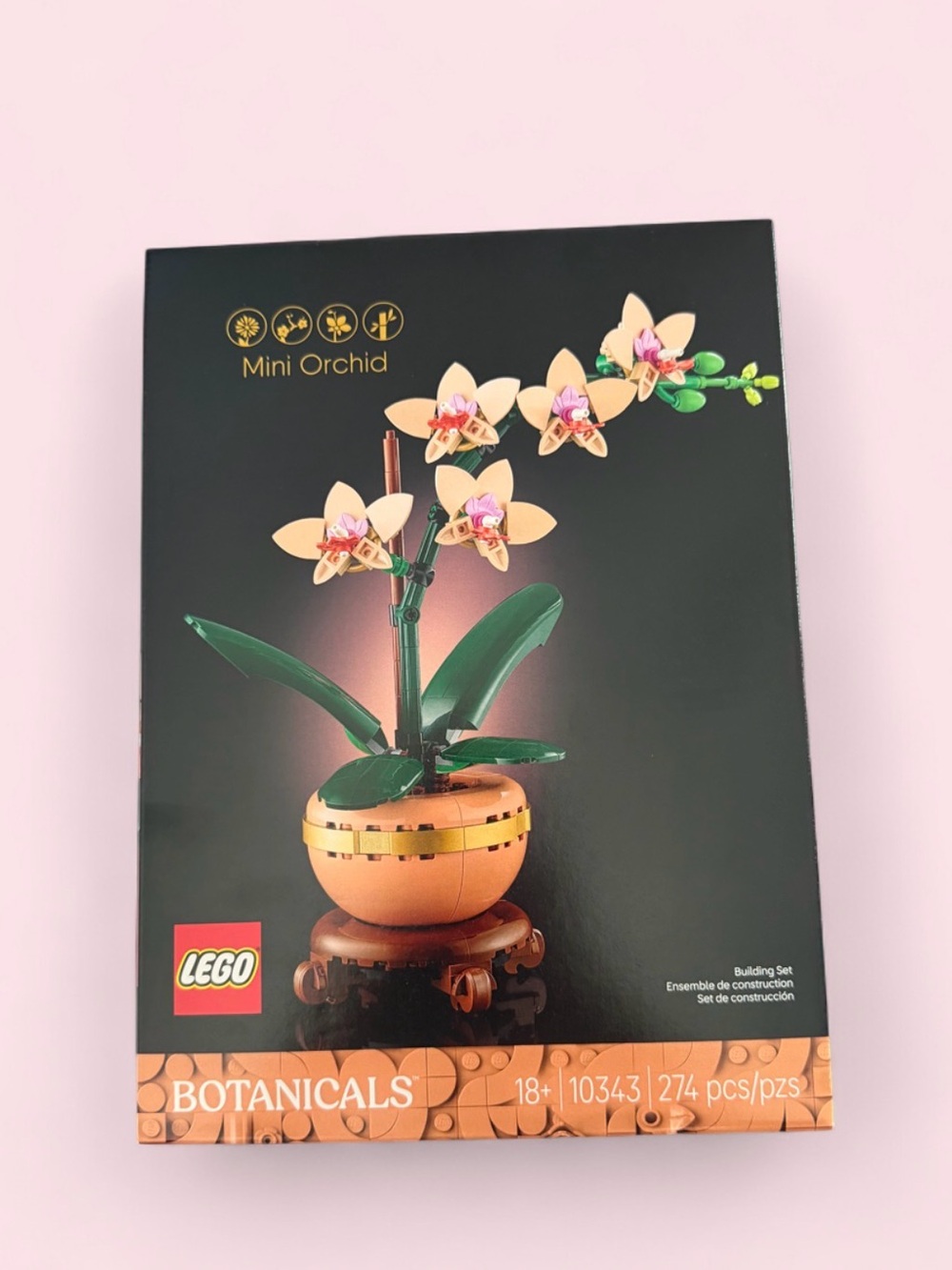NEW & UNUSED LEGO Botanicals Mini Orchid - Cream, Pink & Green